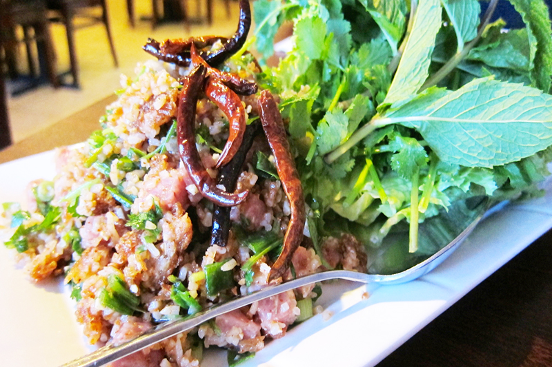 Salada de arroz crocante - Viagens para Laos