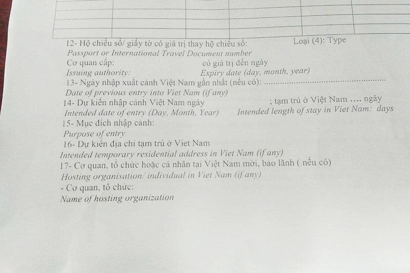 Vacaciones Vietnam - Formulanrio