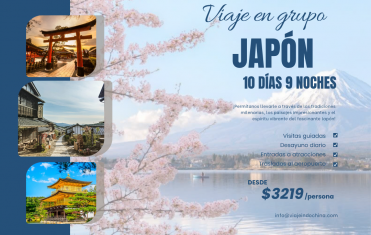 Viaje en grupo a Japón por 10 días 9 noches