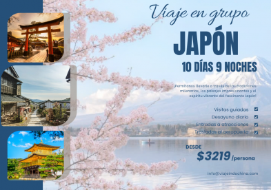 Viaje en grupo a Japón por 10 días 9 noches