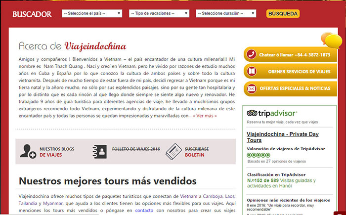 viajeindochina website