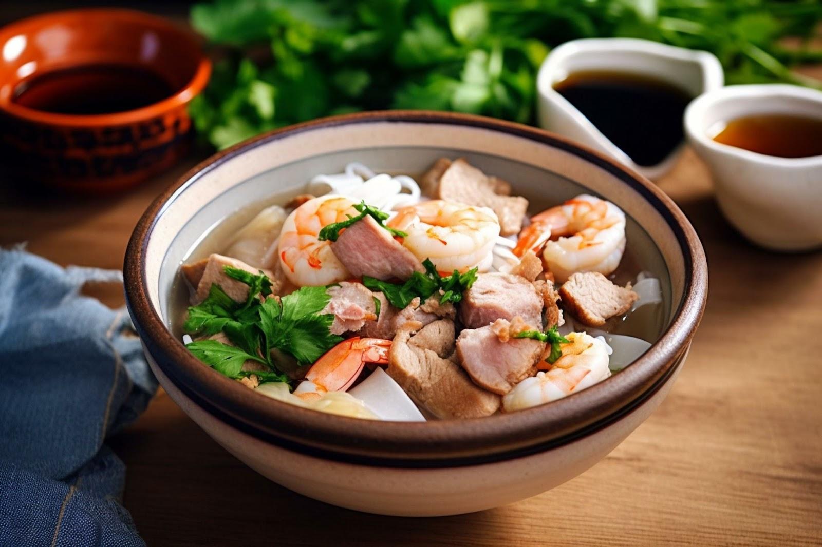 Kuy Teav (Sopa camboyana de fideos de arroz)