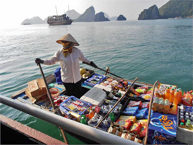 Aldea flotante en Bahia de halong