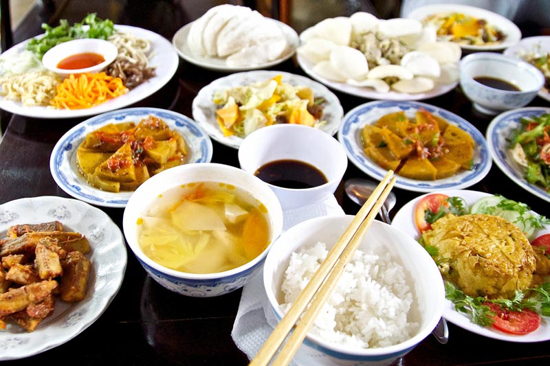 Hue de comida vegetariana Vacaciones Hue comida vegetariana