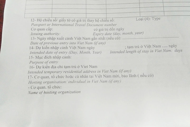 Cómo completar un formulario de solicitud de visa vietnamita Visa de Vietnam Vacaciones