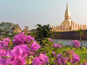 Colores y espiritualidad en Pha That Luang, Laos