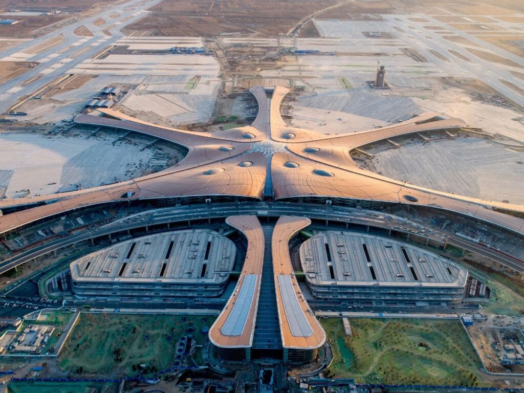 Vista aérea del aeropuerto internacional de Pekín-Daxing